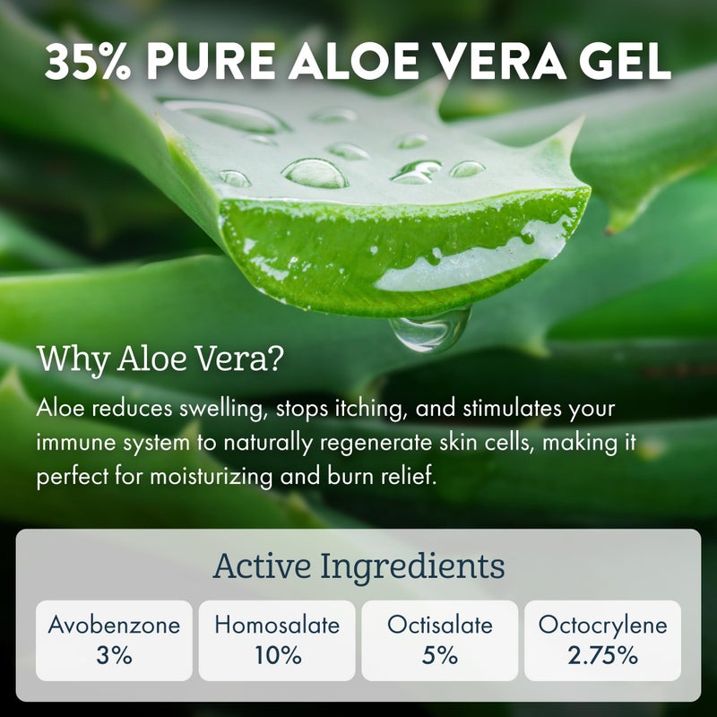 Aloe Up White Collection Sunscreen Lotion SPF 30 - Broad Spectrum UVA/UVB Sunblock for Face and Body - With Aloe Vera Gel - Alcohol-Free - Reef-Friendly - Coco-Mango Fragrance - 4 Oz - Image 3