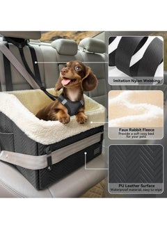 PETSFIT Small Dog Car Seat, Waterproof PU Leather Dog Booster Car Seat with Patented Safe Buckles, Detachable Dog Seat Belt for Car, Dog Car Seat Medium Sized Dog up to 30 lbs (Black) - pzsku/Z15F7E850D80C042A9AB1Z/45/_/1737031523/f9868198-3bf4-43cc-ba48-5d4962ea0441