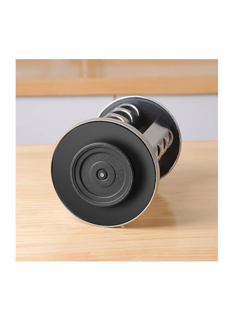 Generic Set of 12 stainless steel rotating spice jars with glass spice rack for kitchen  - Image 5