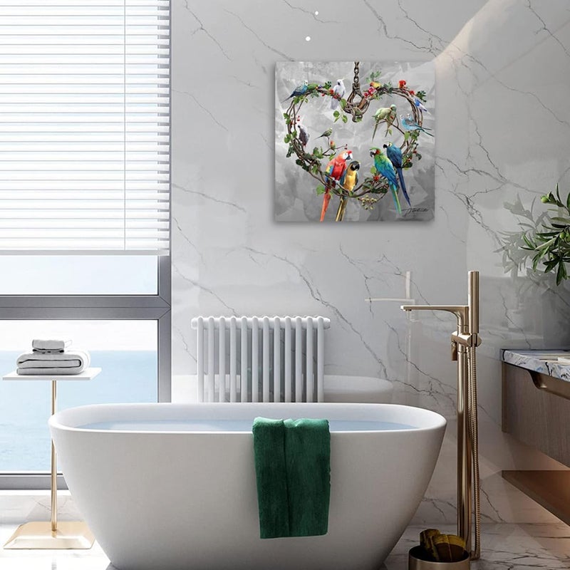 Woxfcart فن جدار طيور الببغاء الاستوائية من ووكسيكارت لغرف الأطفال 24x24 - Image 2