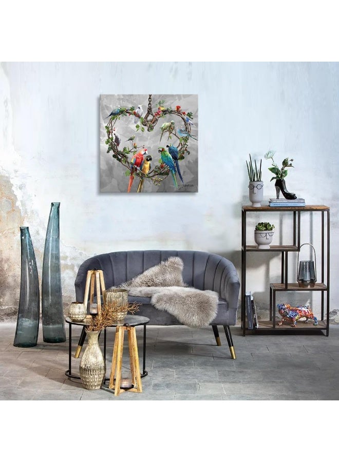 Woxfcart فن جدار طيور الببغاء الاستوائية من ووكسيكارت لغرف الأطفال 24x24 - Image 4