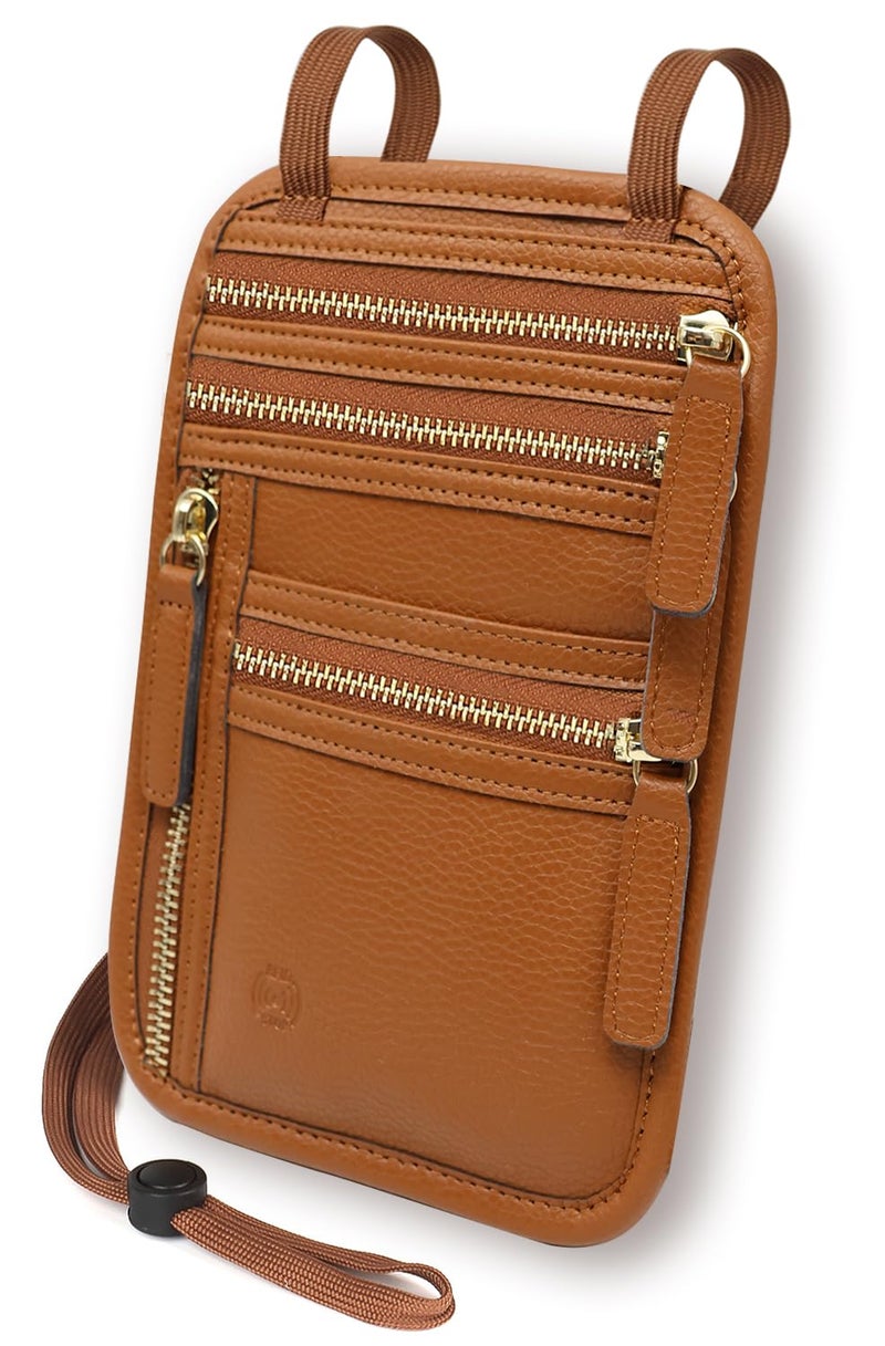 Sizobi Neck Wallet for Traveling Women Men, RFID Blocking Leather Passport Holder Travel Pouch, Family Travel Document Organizer Passport Wallets,International Travel Must Haves Travel Accessories - Image 1