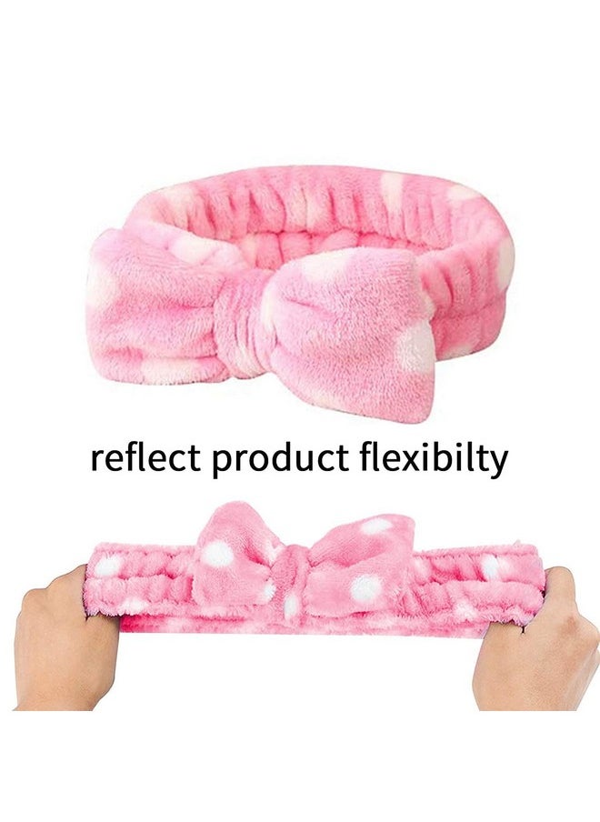 FOK Makeup Facial Yoga Purpose Elastic Velvet Strip Headband For Women, Pack Of 1 - White Baby Pink  - Image 2