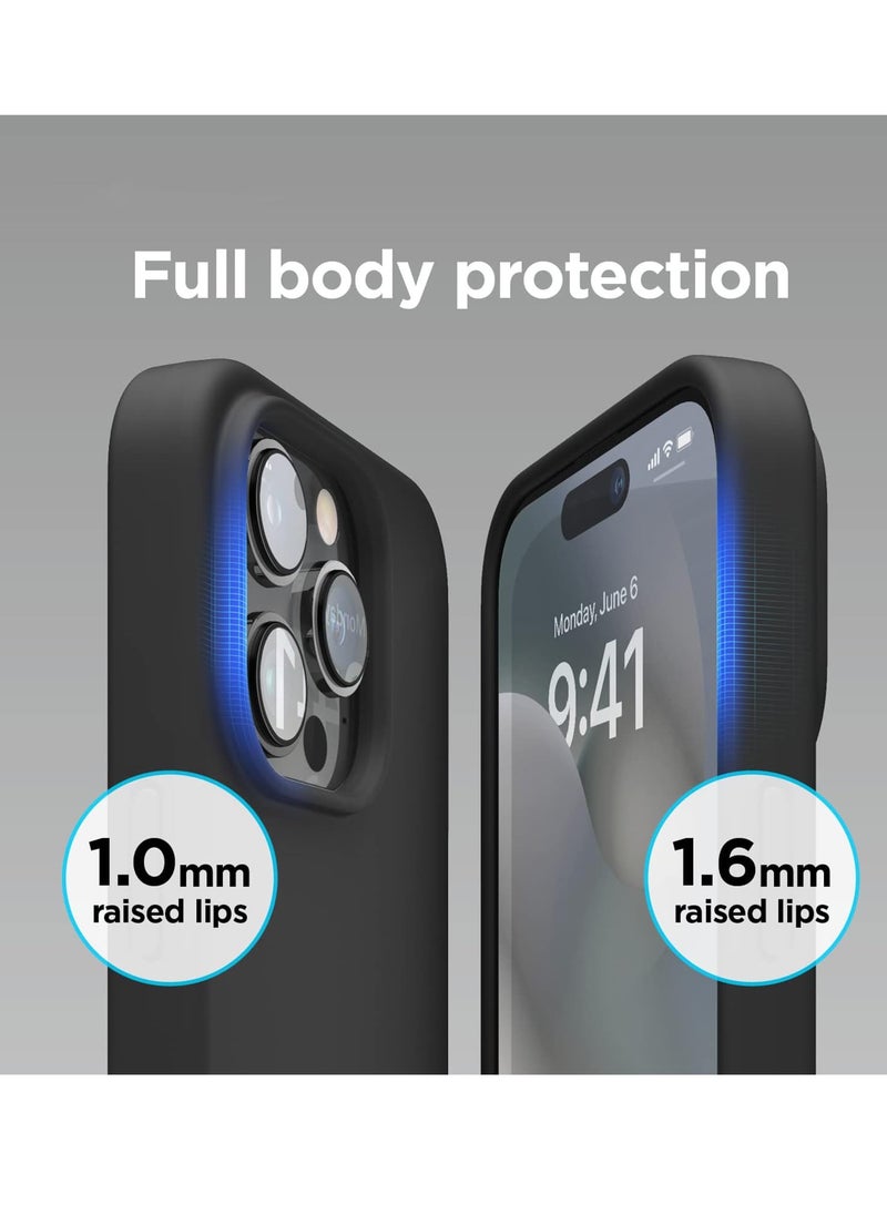 BORTONY - iPhone 15 Pro Max Case with 2PCS Tempered Glass Screen Protector [3 in 1] iPhone 15 Pro Max Silicone Cover Shockproof Protective Slim Case for Apple iPhone 15 Pro Max 6.7 Inch - Image 1