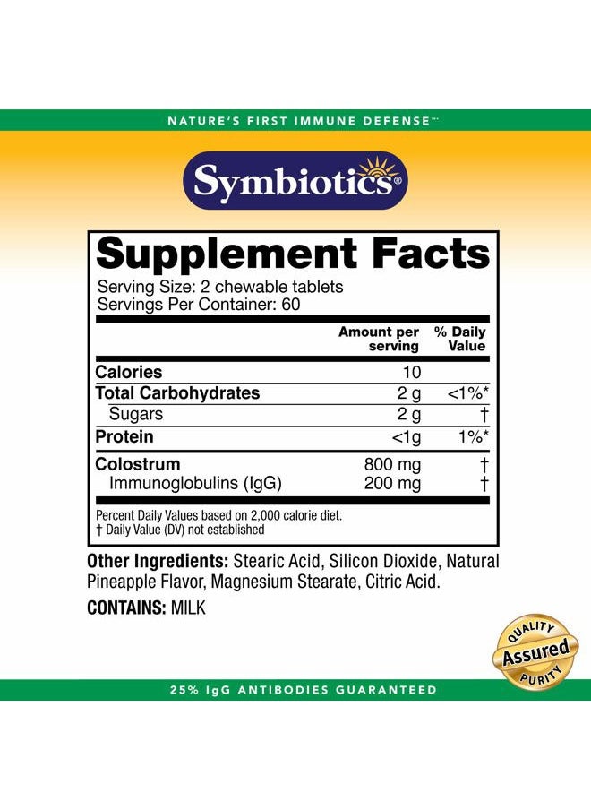 Symbiotics Immunity Support Colostrum Plus Chewables (Pineapple)  - Image 4