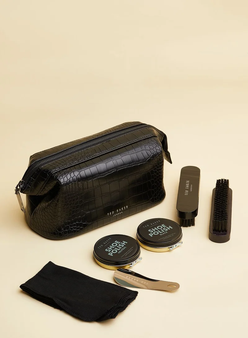 Ted Baker Ddann Croc Effect Shoe Shine Kit