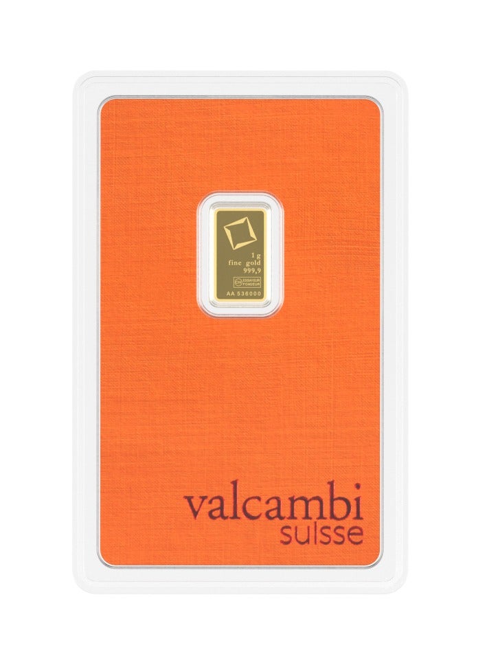 valcambi CKS Valcambi Suisse 1g Pure 999.9 Fine Gold Bar 24KT - 1 Gram  - Image 1