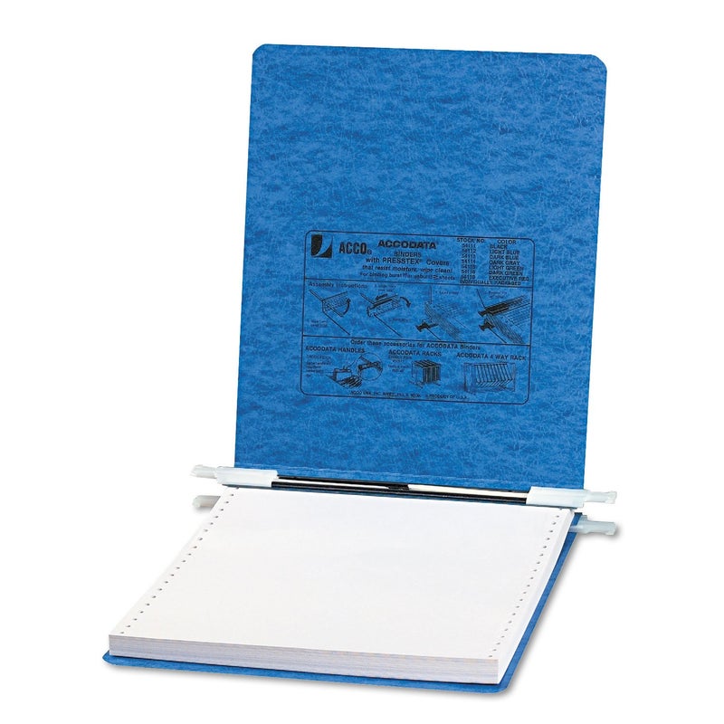 ACCO Pressboard Hanging Data Binder 95 x 11 Inches Unburst Sheets Light Blue 54112