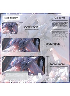 Mouse Pad Oversized Gundam Computer Keyboard Pad Cartoon Game Mouse Pad Boys E-sports Computer Thickened Desk Pad-Color:800*300*3mm-Pattern:Up To 48
