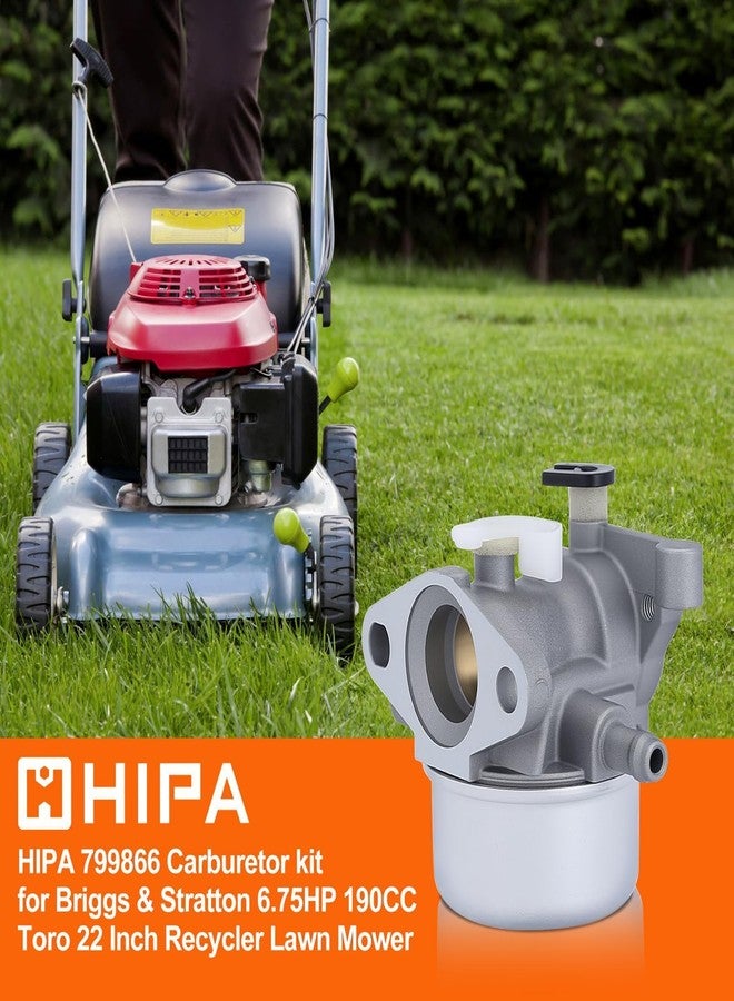 Hipa مكربن هيبا 6.75 لمحركات بريغز آند ستراتون 6.75 حصان 190 سم مكعب، بديل للأرقام 799871 و790845 و799866، مناسب لجزازات العشب تورو ريسايكلر 22 وتروي بيلت وكرافتسمان. - Image 2