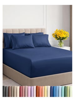 A set of plain sheet sheets for hotels, homes and tourist villages from Nono Store, consisting of three pieces,blue, 120 cm * 200 cm * 30 cm, blue color, cotton