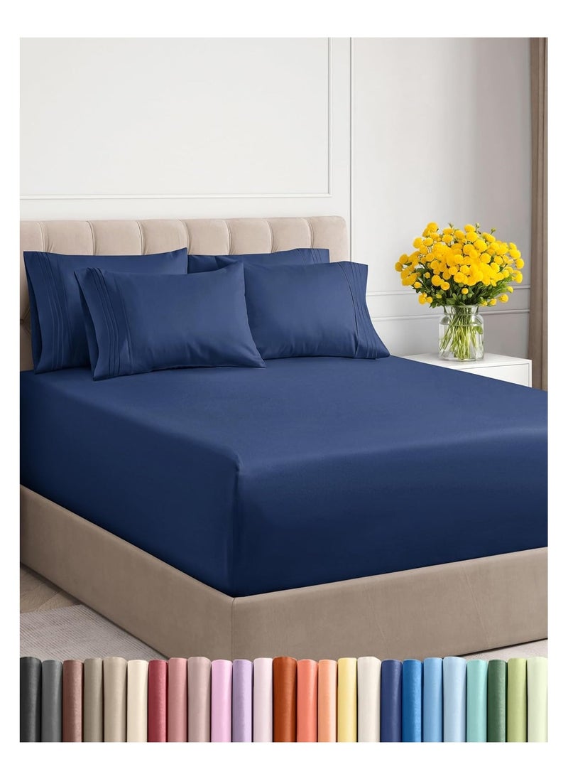 Generic - A set of plain sheet sheets for hotels, homes and tourist villages from Nono Store, consisting of three pieces,blue, 120 cm * 200 cm * 30 cm, blue color, cotton - Image 1