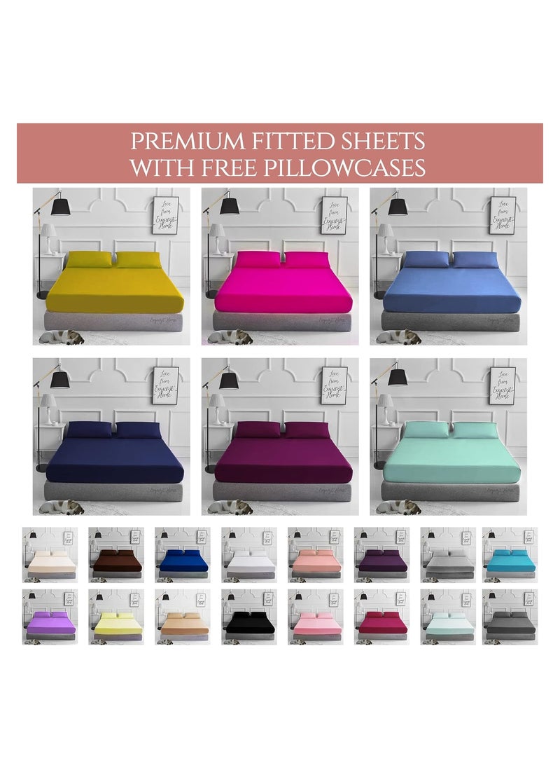 Generic - A set of plain sheet sheets for hotels, homes and tourist villages from Nono Store, consisting of three pieces,blue, 120 cm * 200 cm * 30 cm, blue color, cotton - Image 1