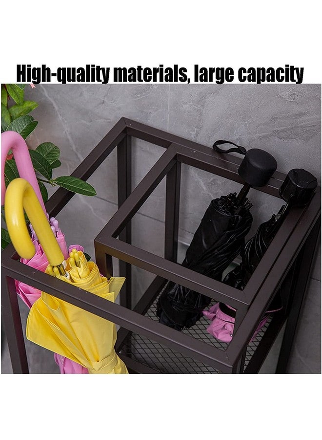 INDIAN DECOR. 567710 Metal Umbrella Storage Rack With Drip Tray And Artificial Grass, Large Capacity Storage Long/Short Umbrella, Suitable For Family Business Hotel - Black, 30 X 60 X 60 CM - Image 3