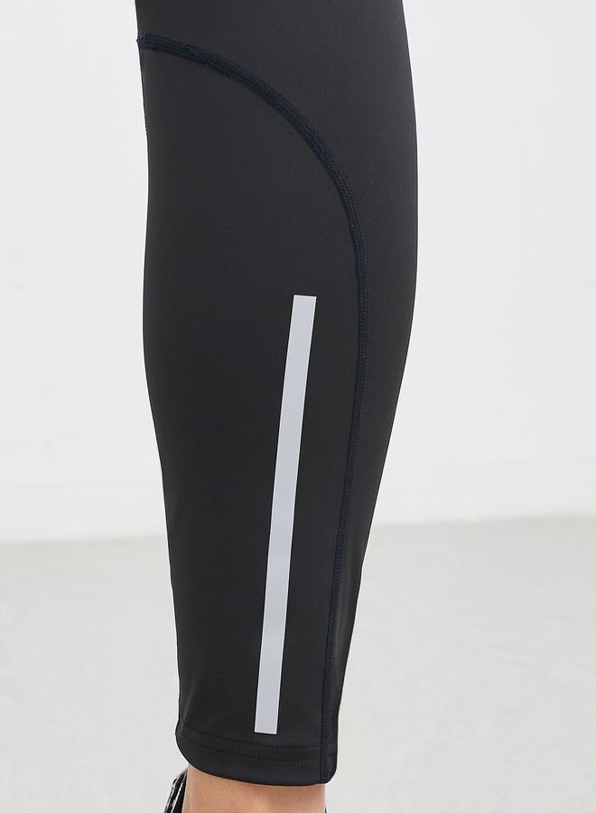 Styli Gymspire Edition - Calf Reflective Striped Pocket Detail Leggings - Image 5