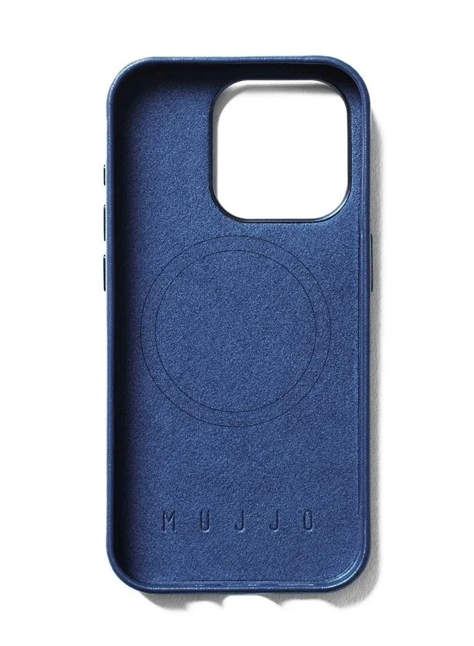 Mujjo Mujjo Leather Case for iPhone 15 Pro – Premium European Leather Case with Enhanced Phone & Camera Lens Protection, MagSafe Compatible – iPhone 15 Pro Case (Monaco Blue)