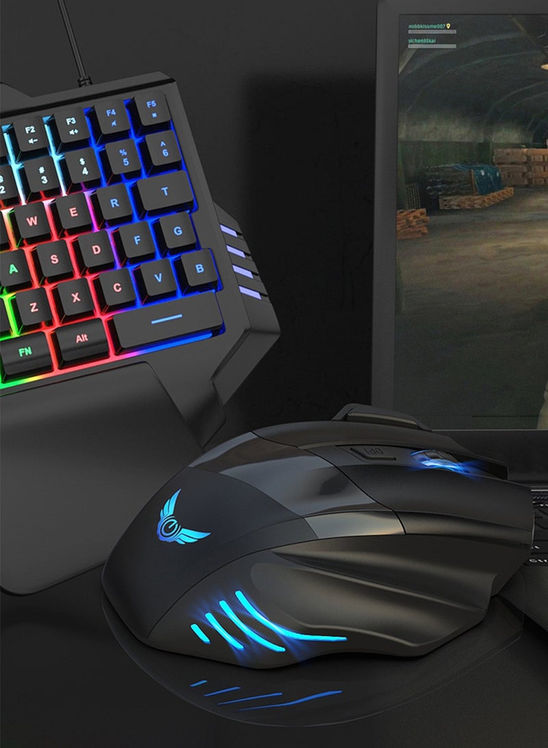 جميل فأرة ألعاب سلكية مع دقة DPI قابلة للتعديل بأربع مستويات وإضاءة RGB، مناسبة لمستخدمي ماك وويندوز، متعددة الأزرار القابلة للبرمجة، باللون الأسود - Image 4