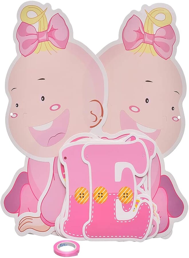 Generic Happy Birthday Party Banner With Baby Girl Design For Party Decoration - Multi Color 