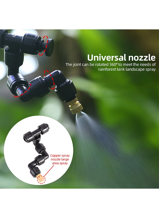 Reptile Fogger Smart Spray System Touchscreen Controller Reptile Mister Automatic with Timer Low Noise 360 Degrees Adjustable Misting Nozzles for Terrariums Amphibian Lizard Snake Frog Plants