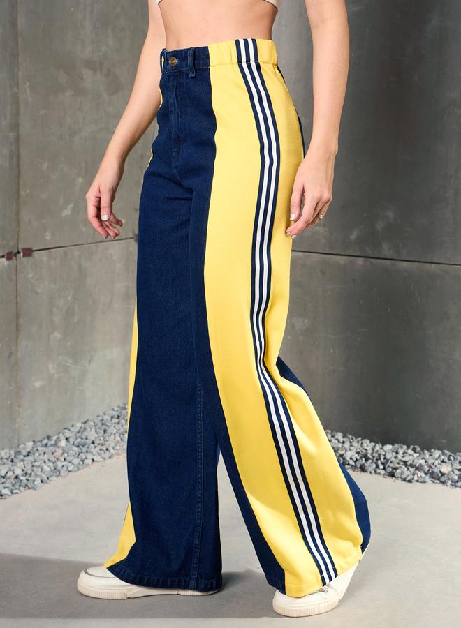 ساسافراس جينز واسع بساق واسعة وشريط جانبي أزرق مغسول من ساسافراس - Image 3