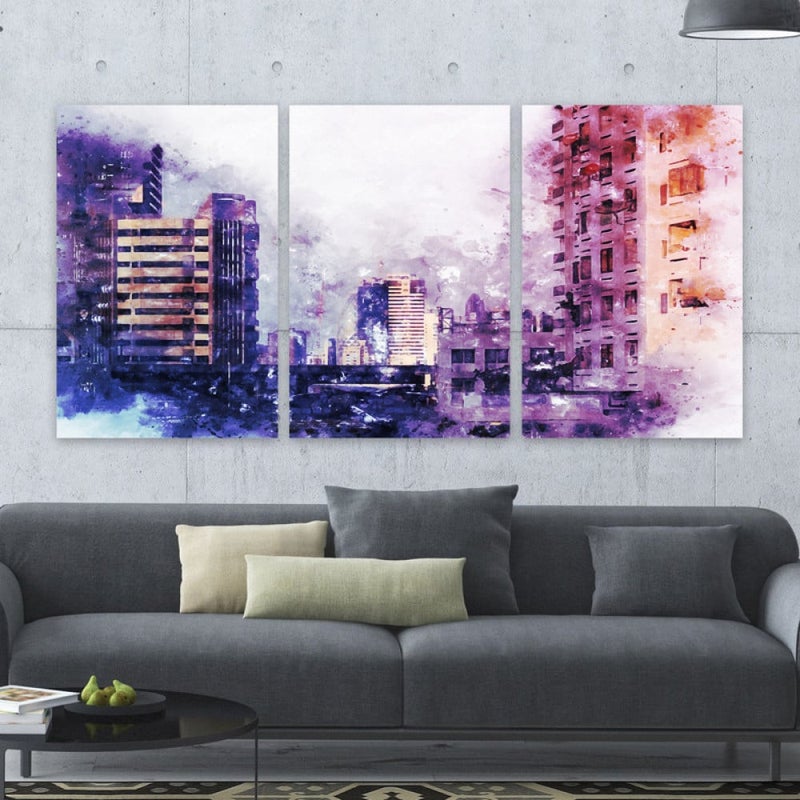 Marktna Three luxurious canvas prints with a modern design and a hollow frame, measuring (120×60), three pieces - Image 1
