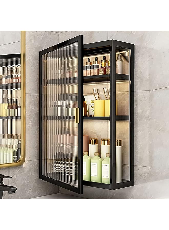 U-HOOME Wall Mounted Bathroom Storage Cabinet Shelf,Large Cosmetic Makeup Organizer Display,Toilet Shower Shampoo Kitchen Storage Organizer for Bedroom,Bathroom (3 Tier-30cm single door) - Image 1