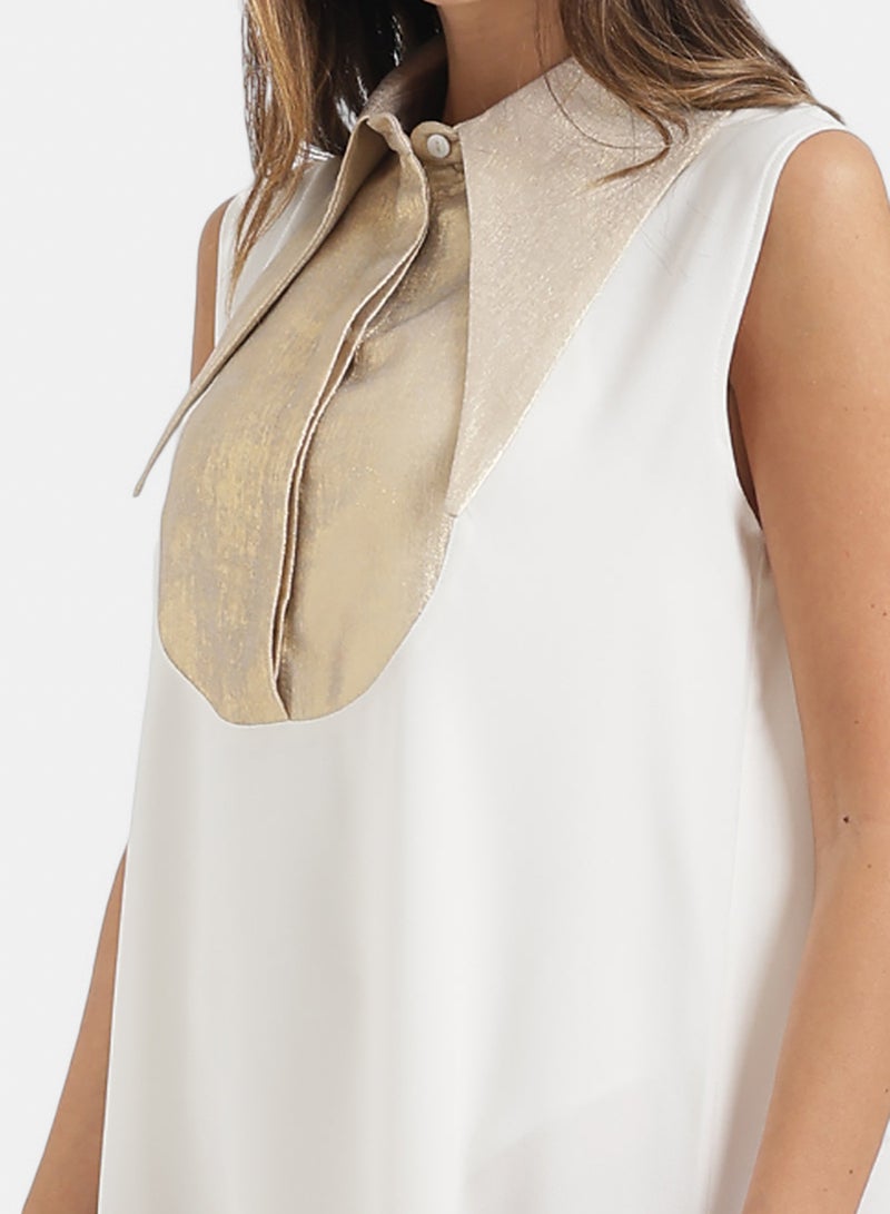 Carina Contrast-Collar Maxi Dress - Image 5