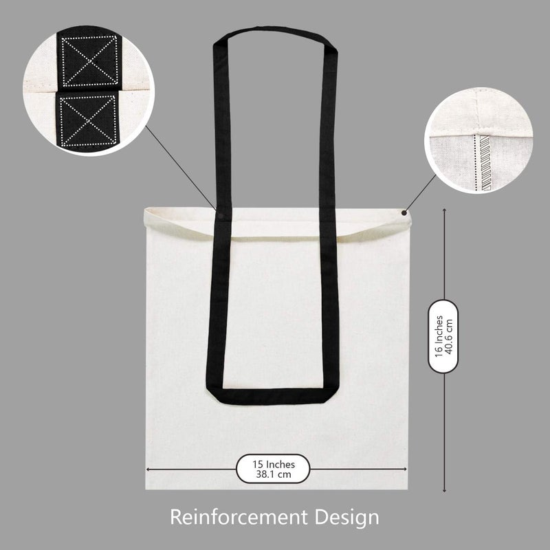 TOPDesign Economical Cotton Tote Bag, 5oz Lightweight Fabric, Reusable Grocery Shopping Cloth Bags, DIY Your Creative Designs - Image 5