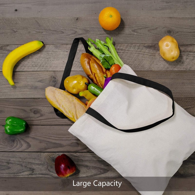 TOPDesign Economical Cotton Tote Bag, 5oz Lightweight Fabric, Reusable Grocery Shopping Cloth Bags, DIY Your Creative Designs - Image 4
