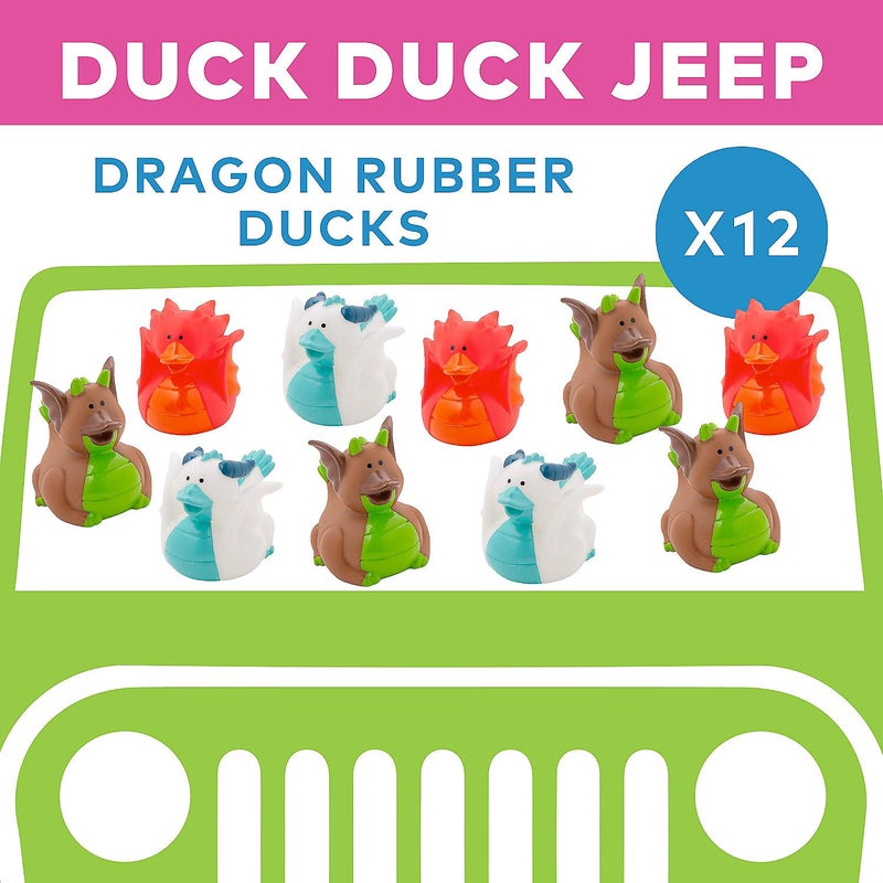 Fun Express Dragon Rubber Duckies (Set of 12) Medieval Party Supplies - Image 3