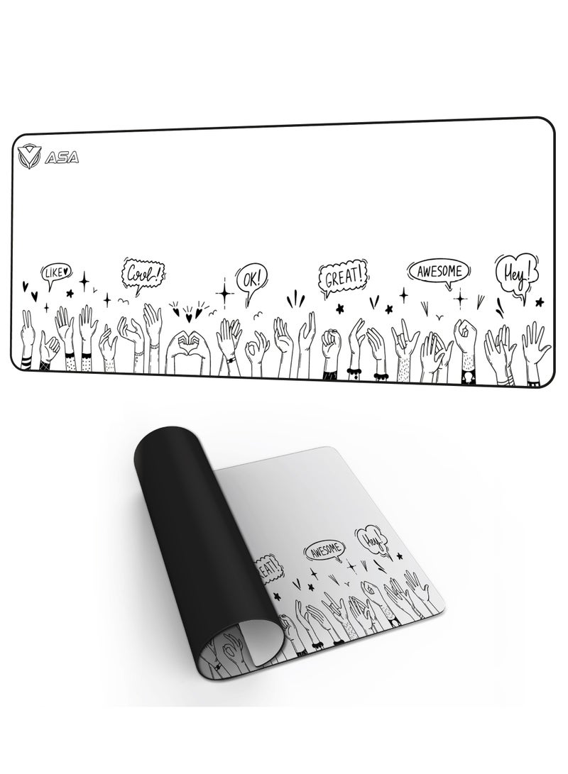 ASA Extended Mouse Pad 90x40cm Non-Slip Rubber Base with Stitched Edges, Smooth Cloth Surface, Waterproof  - Image 1