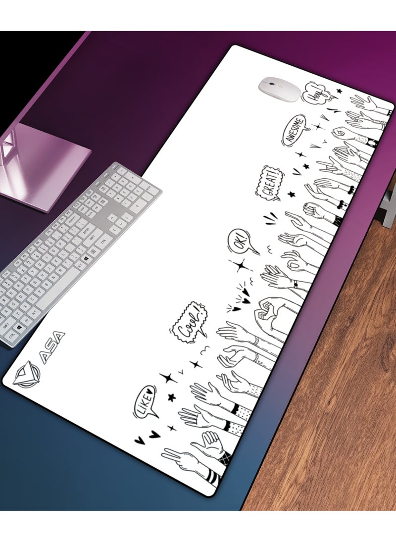 ASA Extended Mouse Pad 90x40cm Non-Slip Rubber Base with Stitched Edges, Smooth Cloth Surface, Waterproof  - Image 2