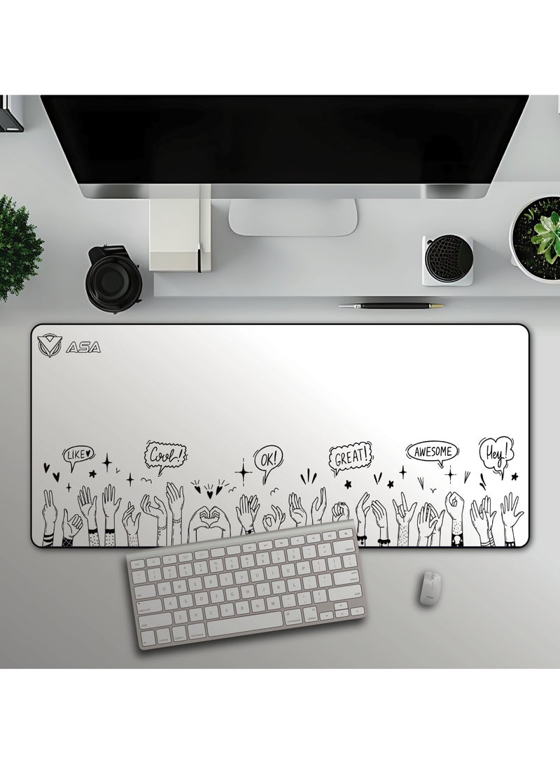 ASA Extended Mouse Pad 90x40cm Non-Slip Rubber Base with Stitched Edges, Smooth Cloth Surface, Waterproof  - Image 3