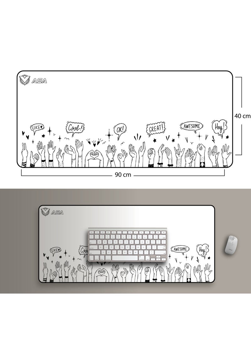 ASA Extended Mouse Pad 90x40cm Non-Slip Rubber Base with Stitched Edges, Smooth Cloth Surface, Waterproof  - Image 4