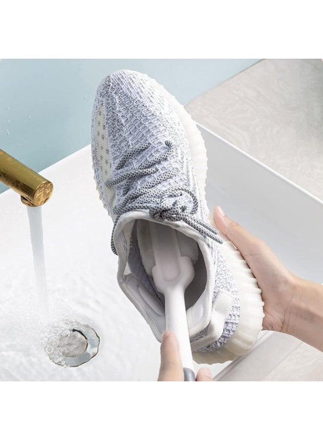 Happy Home Double-End Multi-Functional Shoe Cleaning Brush – Fine Fiber, Silicone, Hard & Steel Bristles – Ergonomic Handle – Deep Clean Sneakers, Canvas, White & Leather Shoes – Household Cleaning Tool for Bathroom, Kitchen & Small Corners – Detachable, Durable & Easy to Store - Image 2