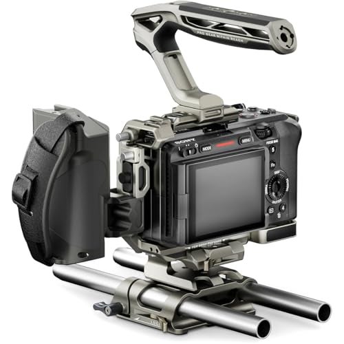 Tilta Camera Cage Pro Kit for FX3/FX30 V2 | Top Plate NATO Rail, Cold Shoe, 1/4"-20 and 3/8"-16 | Includes Cage, Top Handle, Side Handle, Baseplate | Titanium Gray - Image 4