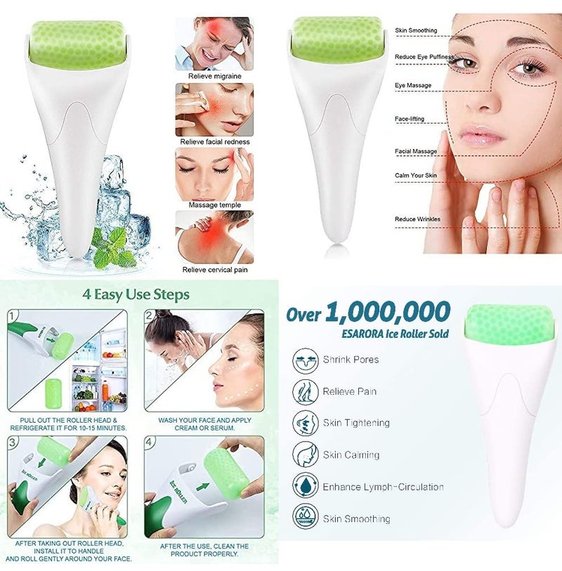 RUDRESHWAR Face Massager Jade Roller  Gua Sha Tool 100 Natural Stone3D Manual Body Massager RollerT Shape Gold Energy Beauty Bar Vibration Facial Massager Ice Roller Face MassagerMulti Color - Image 2