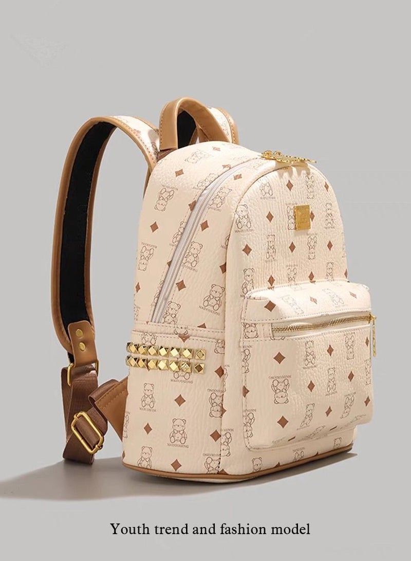 Cute Little Bear Backpack Female College Student Leisure Backpack Large Capacity Schoolbag