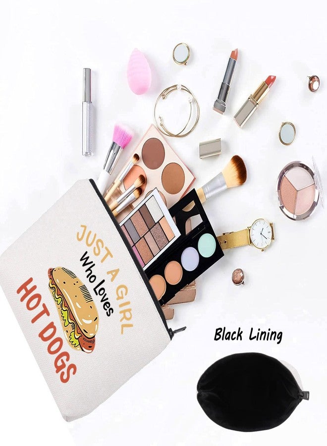 ليفلو حقيبة مستحضرات تجميل LEVLO بتصميم هوت دوغ مرح، هدية مثالية لمحبي الطعام، هدية رائعة لفتاة تعشق الهوت دوغ. حقيبة مكياج بسحاب، هدية مثالية لمحبي الهوت دوغ. - Image 3