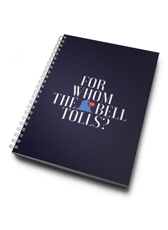 LOUD UNIVERSE Notifications Design Spiral Notebook Bell Tolls Design  - Image 2