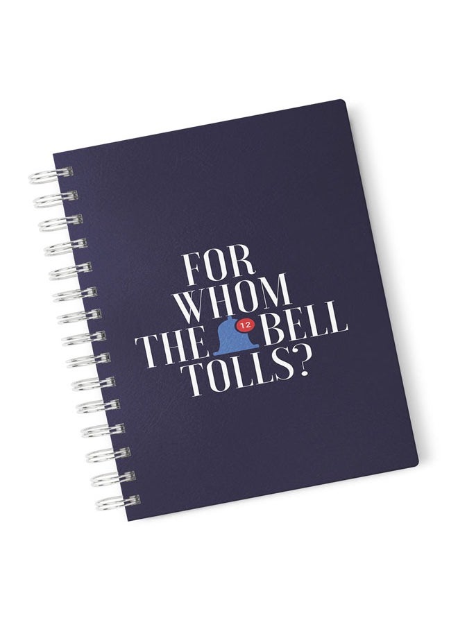 LOUD UNIVERSE Notifications Design Spiral Notebook Bell Tolls Design  - Image 1