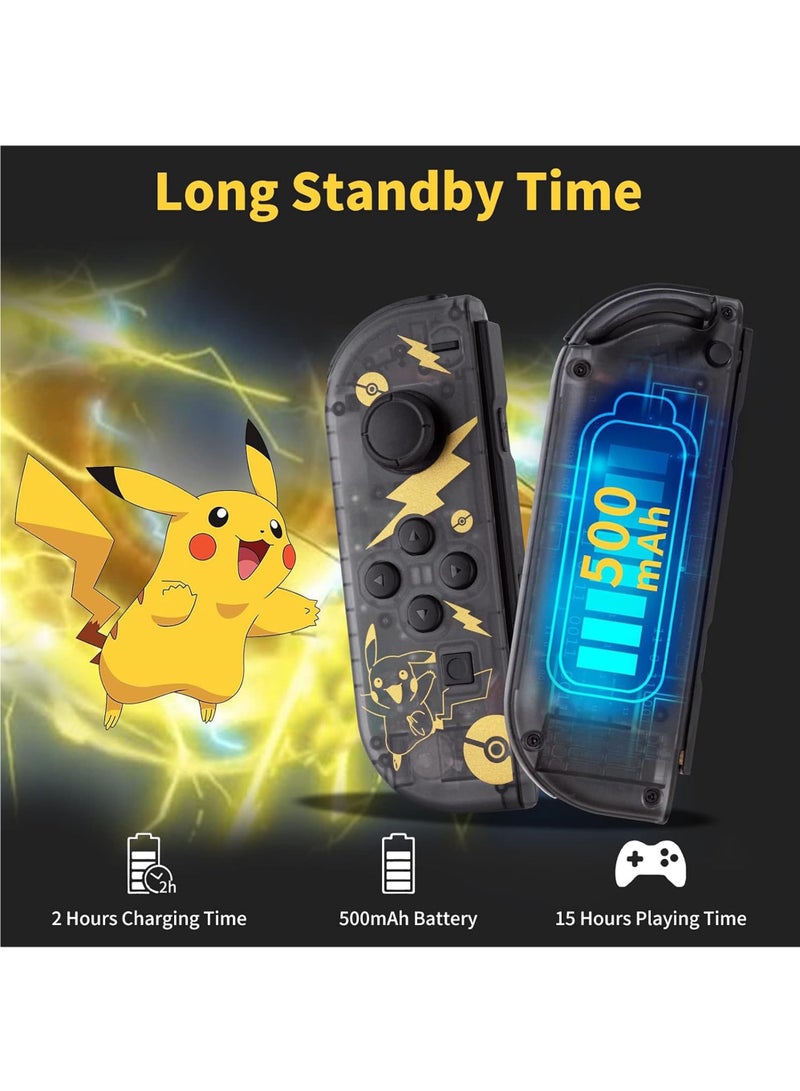 Wireless Controller for Nintendo Switch, L/R Controllers Replacement Compatible with Nintendo Switch/Lite/OLED, Joystick  with Wake-up/Screenshot/Dual Vibration/Motion Control Function With RGB light