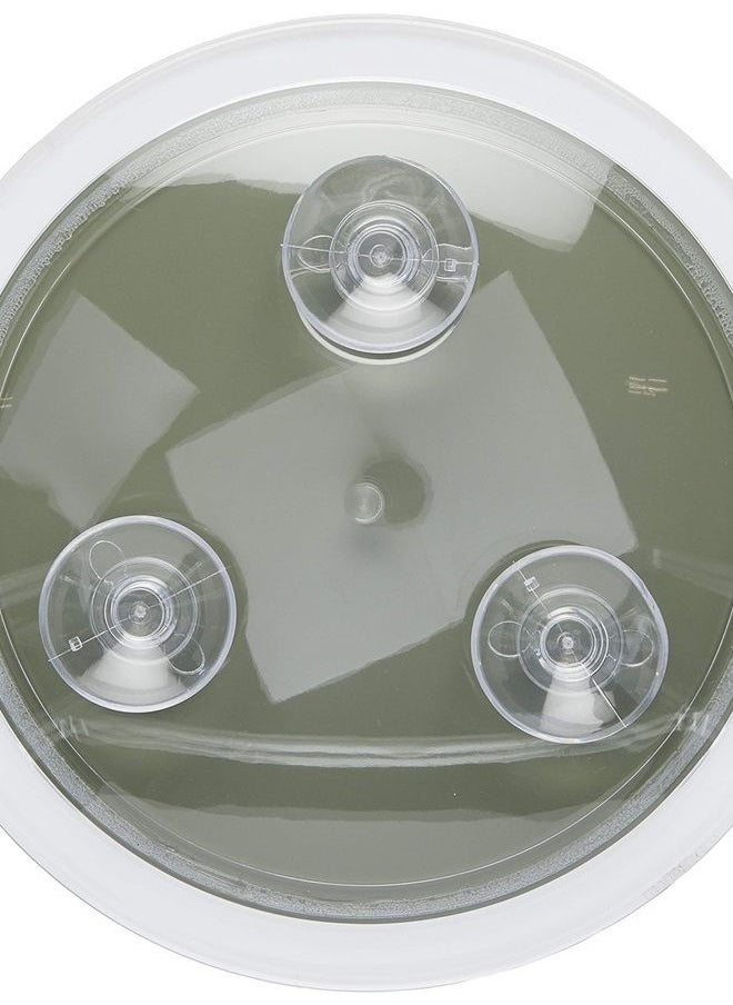 Jerdon Clear Portable Makeup Mirror - 9-Inch Diameter Makeup Mirror with Suction Cups and Vinyl Travel Case - 5X Magnification - JSC5