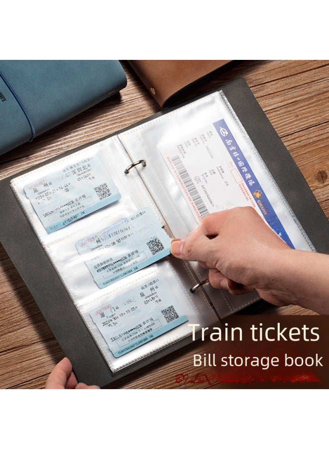 Concert Ticket Storage Book Ticket Root Collection Book Loose-leaf Folder Movie Train Ticket Polaroid Travel Souvenir Book - Image 3