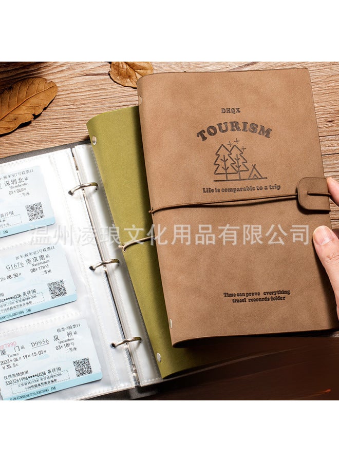 Concert Ticket Storage Book Ticket Root Collection Book Loose-leaf Folder Movie Train Ticket Polaroid Travel Souvenir Book - Image 2