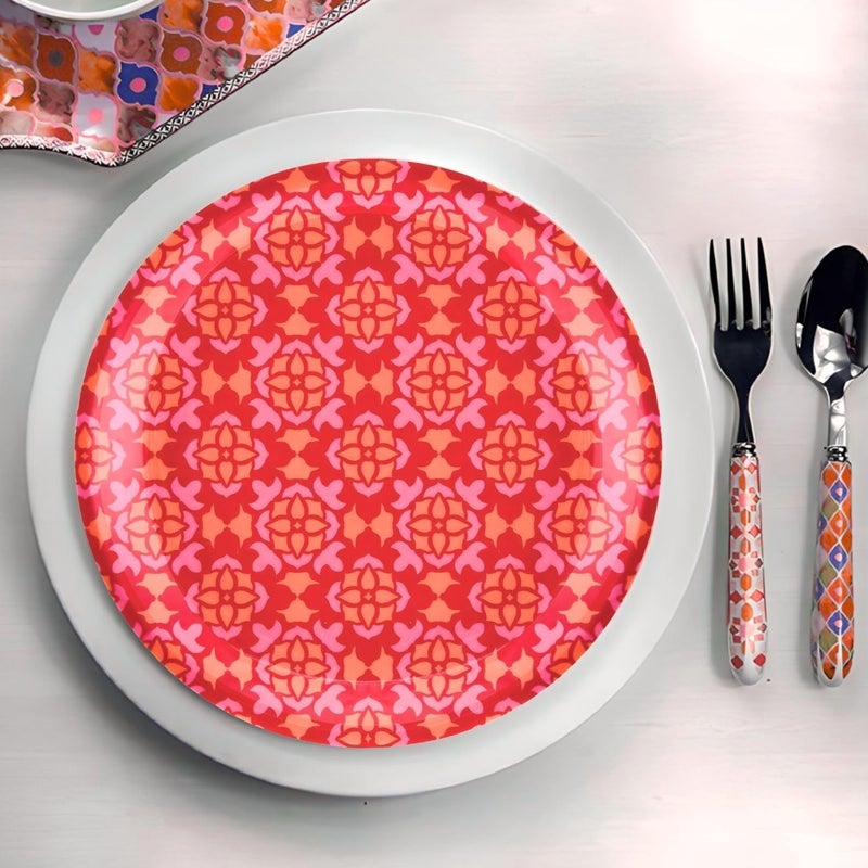 Amscan Vibrant Multicolor Melamine Summer Boho Appetizer Plates  7 Pack of 4  Stunning  Trendy Design  Great for Summer  Outdoor Events - Image 3