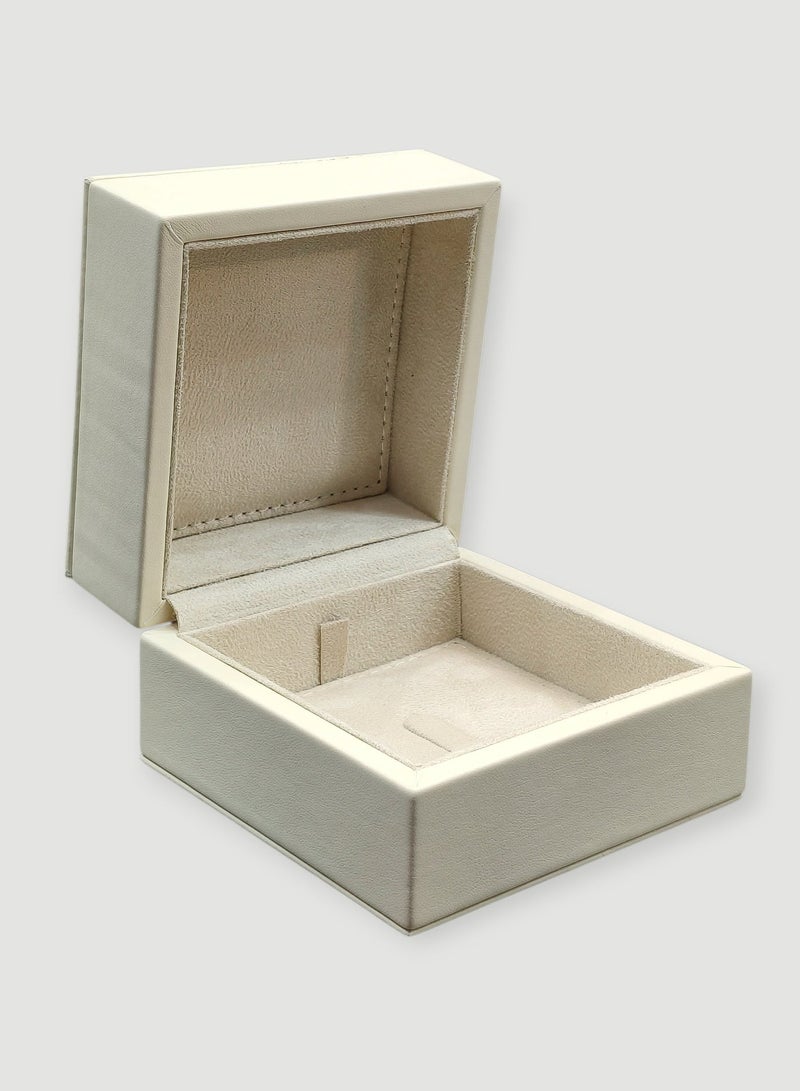 Al Seraj Luxury Ring Jewellery Box Made in Dubai | Premium Cream Rexine Exterior with Soft Suede Interior | Elegant Jewelry Ring Storage & Display Box | Engagement Wedding Jewellery Gift Box - Image 5