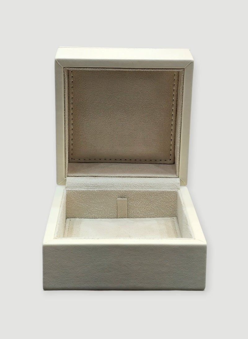 Al Seraj Luxury Ring Jewellery Box Made in Dubai | Premium Cream Rexine Exterior with Soft Suede Interior | Elegant Jewelry Ring Storage & Display Box | Engagement Wedding Jewellery Gift Box - Image 2