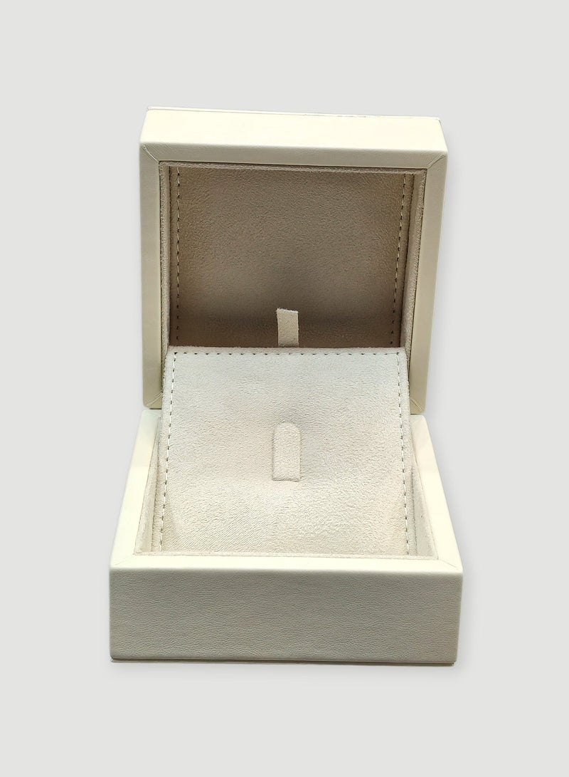 Al Seraj Luxury Ring Jewellery Box Made in Dubai | Premium Cream Rexine Exterior with Soft Suede Interior | Elegant Jewelry Ring Storage & Display Box | Engagement Wedding Jewellery Gift Box - Image 1