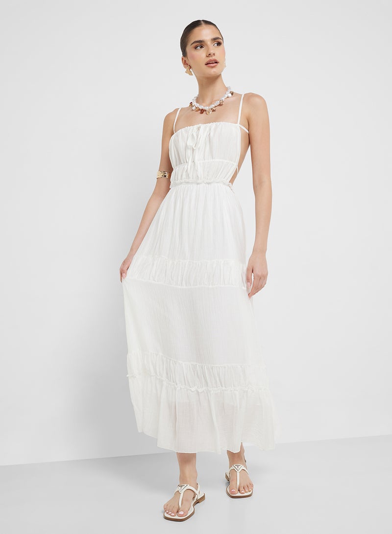 Ginger Tiered White Maxi Dress  - Image 4
